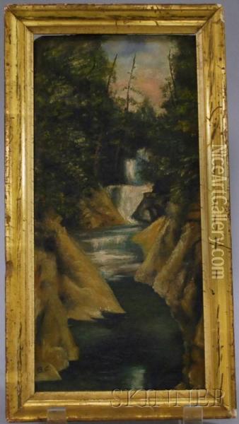 Waterfall Oil Painting - Benjamin Champney