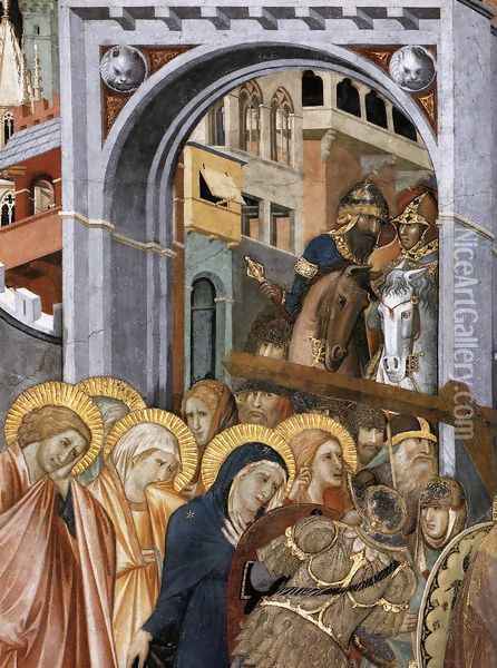 The Road to Calvary (detail) c. 1320 Oil Painting - Pietro Lorenzetti