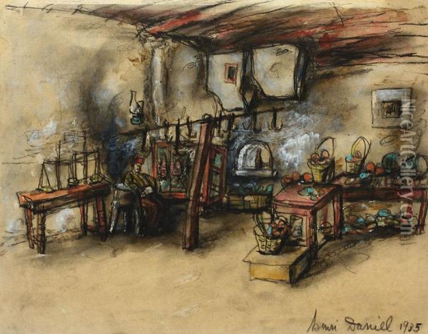 Marketplace Oil Painting - Henry Daniel Chadwick