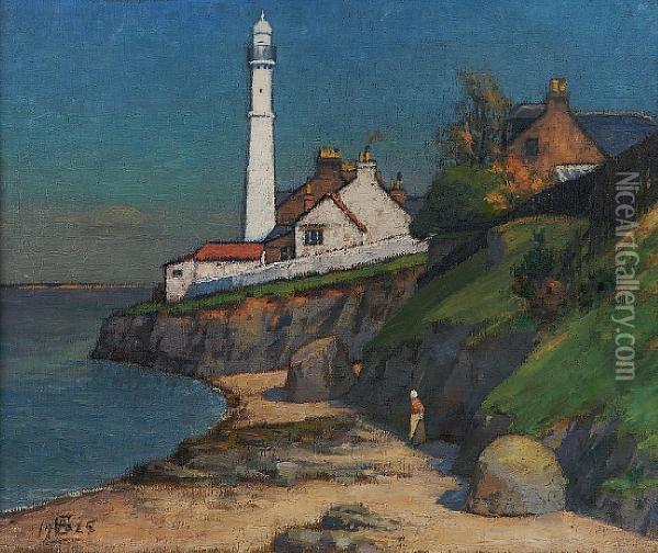 Lighthouse, Tayport Oil Painting - Alec Grieve