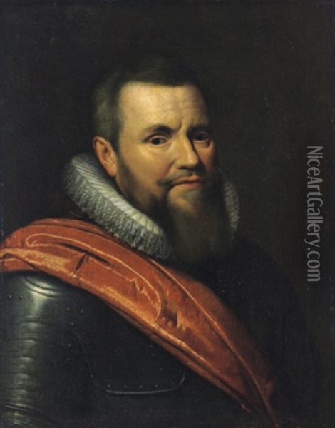 Bildnis Des Willem Lodewijk Graf Von Nassau, Herr Von Beilstein Oil Painting - Michiel Janszoon van Mierevelt
