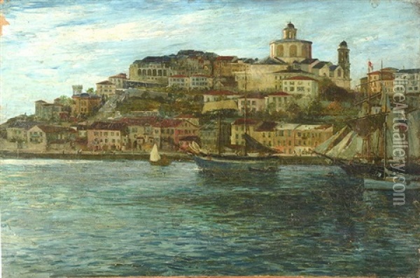 Harbour Town Oil Painting - John Robertson Reid