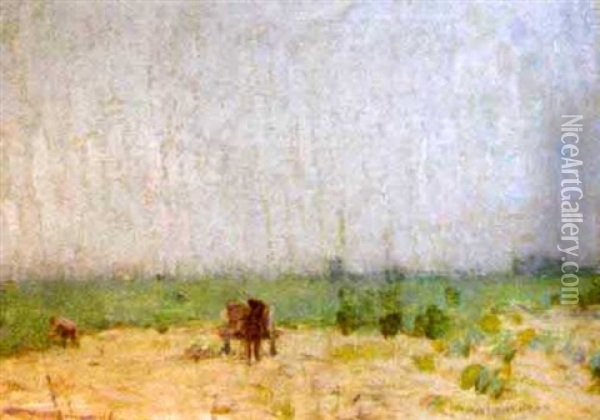 The Marsh Grass Gatherers Oil Painting - William Langson Lathrop