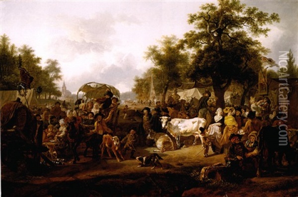 The Village Fair Oil Painting - Jean-Louis Demarne