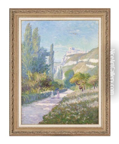 Chateau Gaillard, Petit Andely Oil Painting - Wynford Dewhurst