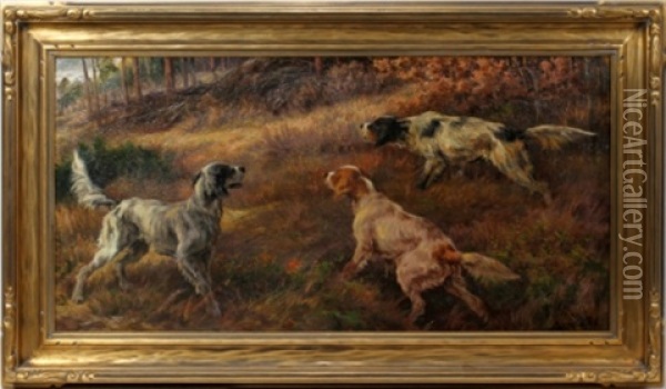 Hunting Dogs On The Scent Oil Painting - Edmund Henry Osthaus