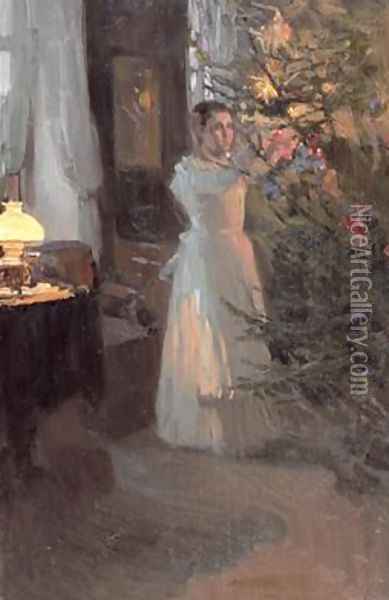 The Christmas Tree Oil Painting - Alexei Mikhailovich Korin