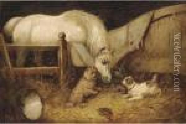 Stable Friends Oil Painting - George Armfield