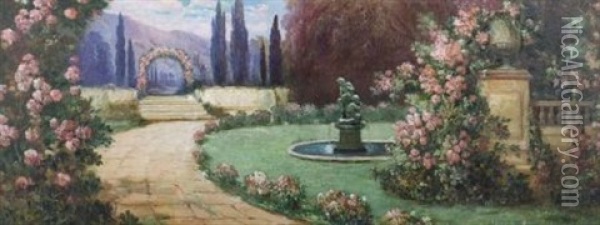 Formal Gardens Oil Painting - Vladimir Pavlosky