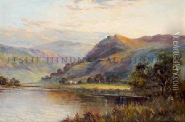 Summer Eve On The Helmsdale Sutherland Oil Painting - Graham Williams