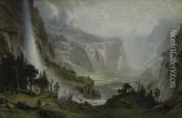 The Domes Of Yosemite. Oil Painting - Albert Bierstadt