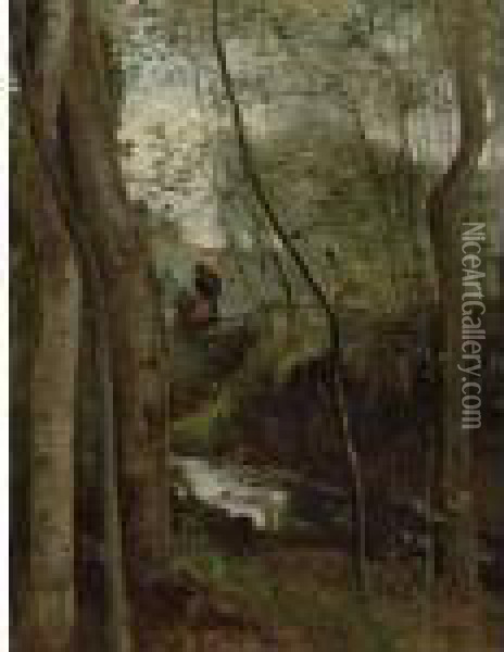 Un Ruisseau Sous Bois Oil Painting - Jean-Baptiste-Camille Corot