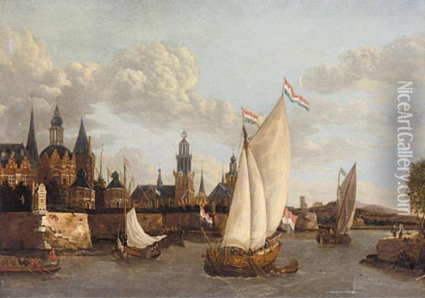 A Capriccio View Of Haarlem Oil Painting - Jacobus Storck