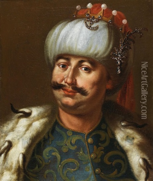 Portrait Of A Polish Nobleman Oil Painting - Alexandre Jan Tricius