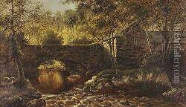 Old Mill Near Dolgelly, North Wales Oil Painting - William Henry Mander