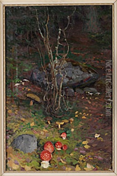 Flugsvamparna Oil Painting - Fanny Ingeborg Matilda Brate