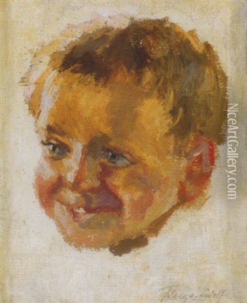 Kisfiu (boy) Oil Painting - Adolf Fenyes