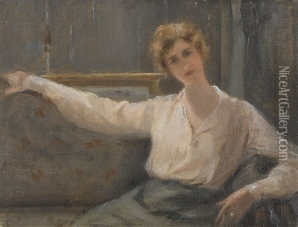 Sitzende Dame Oil Painting - Arthur Chaplin