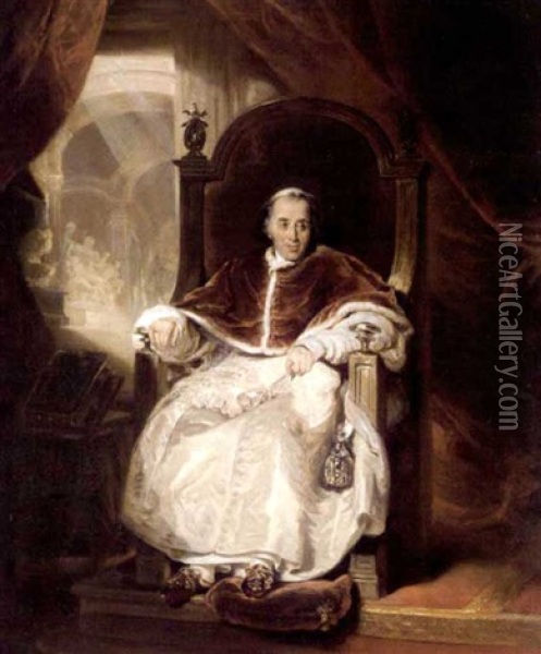 Portrait Of Luigi Barnaba Chiaramonti, Pope Pius Vii Oil Painting - Thomas Lawrence