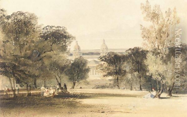 Greenwich Hospital From The Park Oil Painting - Thomas Shotter Boys