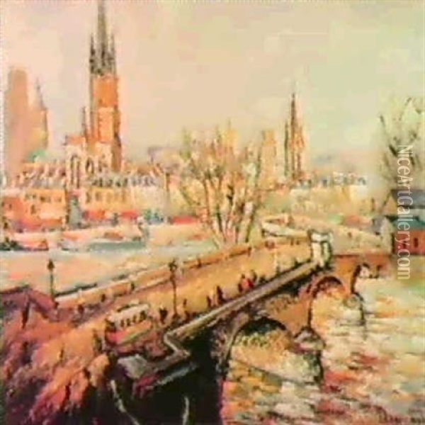 Le Pont Corneille A Rouen Oil Painting - Pierre Dumont