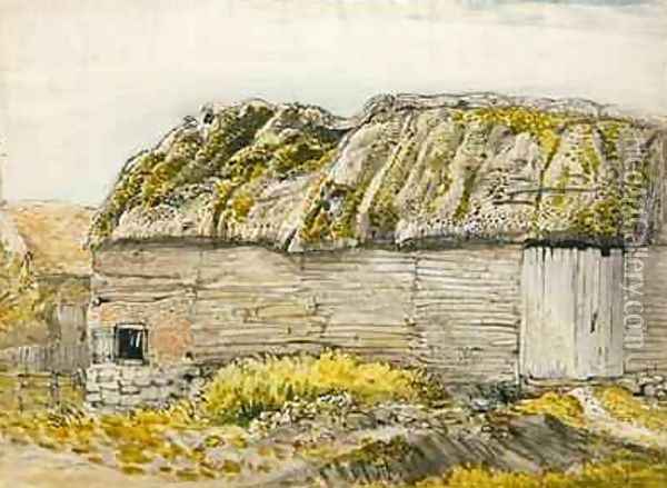 A Barn with a Mossy Roof, Shoreham Oil Painting - Samuel Palmer
