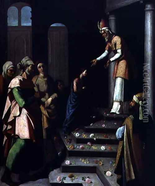 Presentation of the Virgin in the Temple Oil Painting - Francisco De Zurbaran