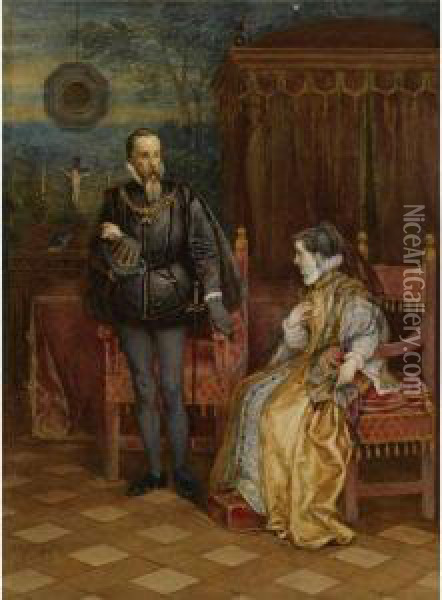 The Duke Of Alba And Margaret Of Parma Oil Painting - Hendrik Albert Van Trigt