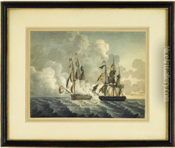 Duel Between The Uss President And Hms Endymion Oil Painting - Nicholas Pocock