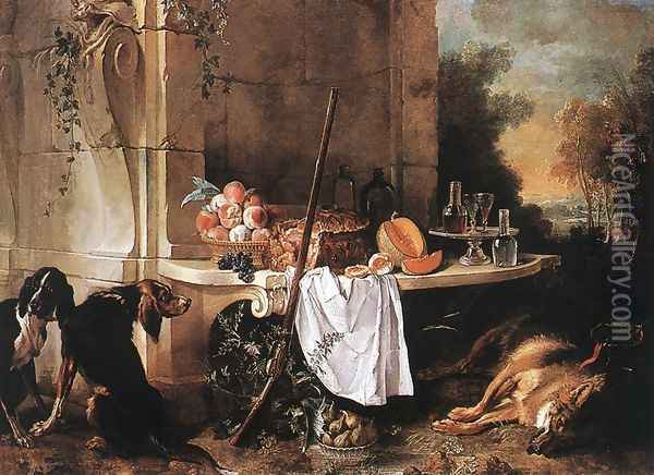 Dead Wolf 1721 Oil Painting - Jean-Baptiste Oudry