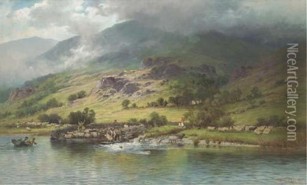 Sheep Dipping Oil Painting - Charles Stuart