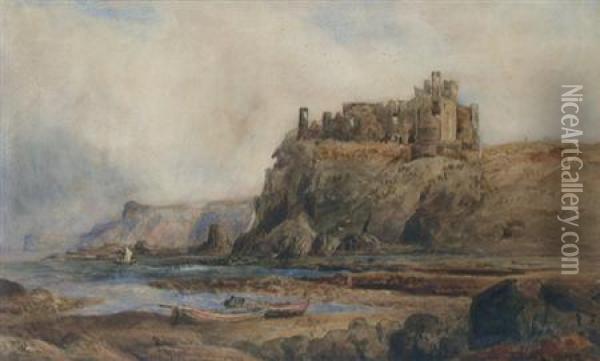 Tantallon Castle Oil Painting - Thomas Marie Madawaska Hemy