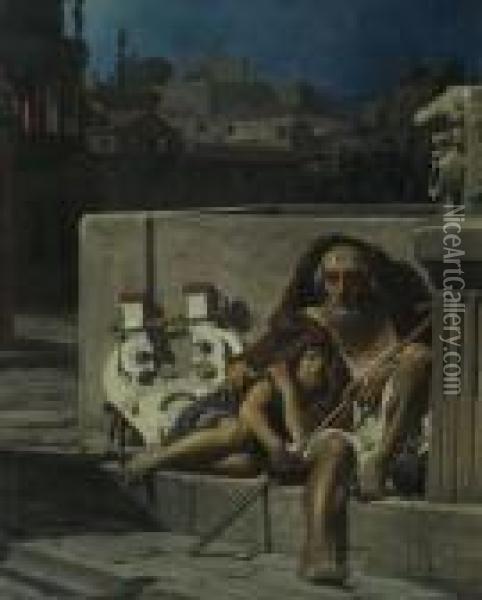 Homer Mendient. Oil Painting - Jean-Jules-Antoine Lecomte du Nouy