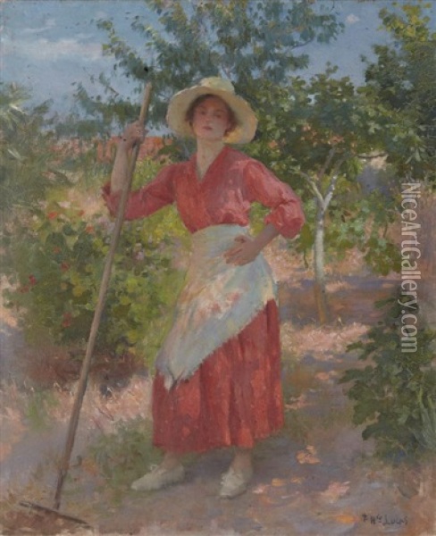 Jeune Femme Au Jardin Oil Painting - Marie Felix Hippolyte-Lucas