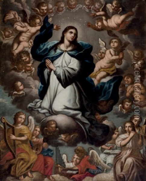 Inmaculada Oil Painting - Juan De Valdes Leal