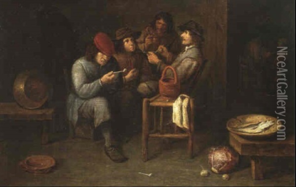 Reunion De Fumeurs Dans Une Taverne Oil Painting - Pieter de Bloot