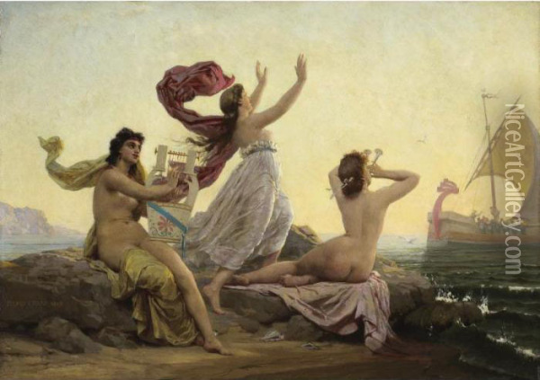 Ulysses And The Sirens Oil Painting - Marie-Francois-Firmin Girard