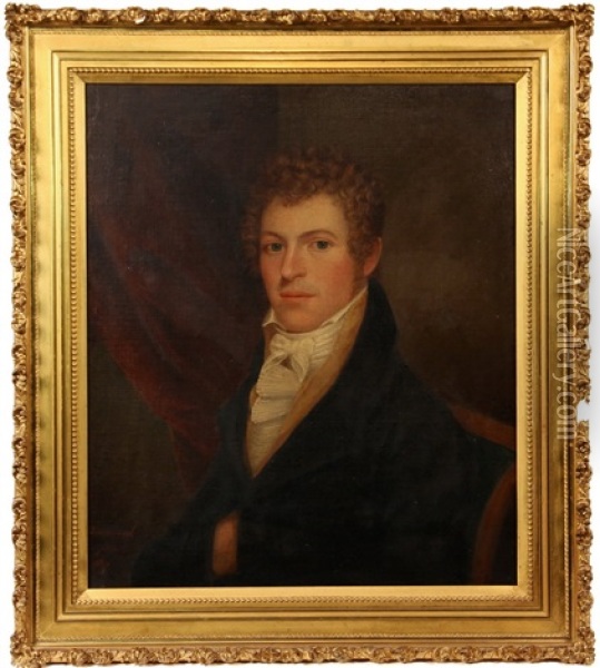 Portrait Of Edward Burns Of Digby, Nova Scotia Oil Painting - Ethan Allen Greenwood