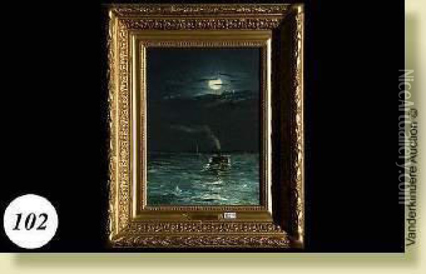 Sortie En Mer Au Clair De Lune Oil Painting - Henry Gerard