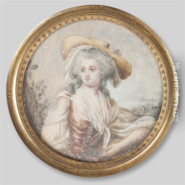 La Marquise De La Guiche Nee Jeanne-marie De Clermont-montoison Oil Painting - Johann Ernst Heinsius