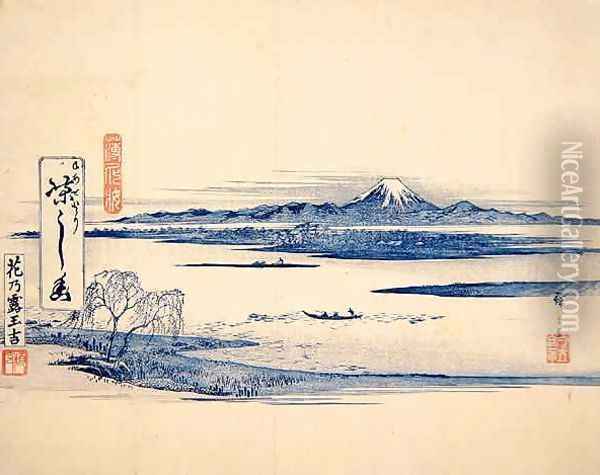 Landscape view of Fuji Oil Painting - Utagawa or Ando Hiroshige