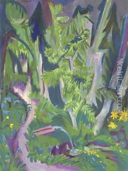 Bergwald Oil Painting - Ernst Ludwig Kirchner