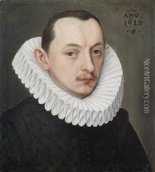 Portrait Of A Gentleman Wearing A Ruff Oil Painting - Lorenz Strauch