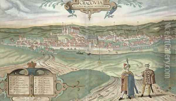 Map of Cracow from Civitates Orbis Terrarum Oil Painting - Joris Hoefnagel