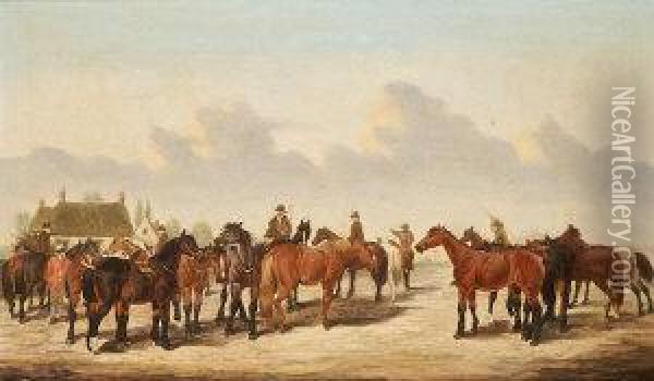 An Irish Horse Fair Oil Painting - William Henry M. Turner