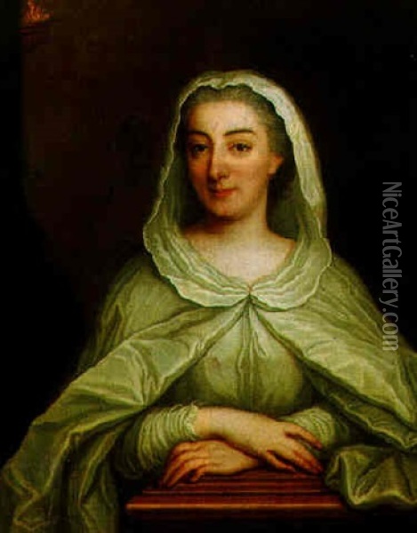 Portrait Of Claude Louise De Lory Oil Painting - Carle van Loo