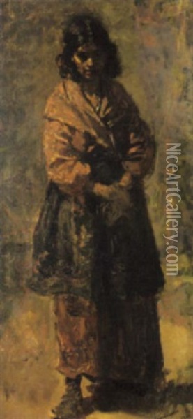 Ciociara, 1883 Oil Painting - Michele Cammarano