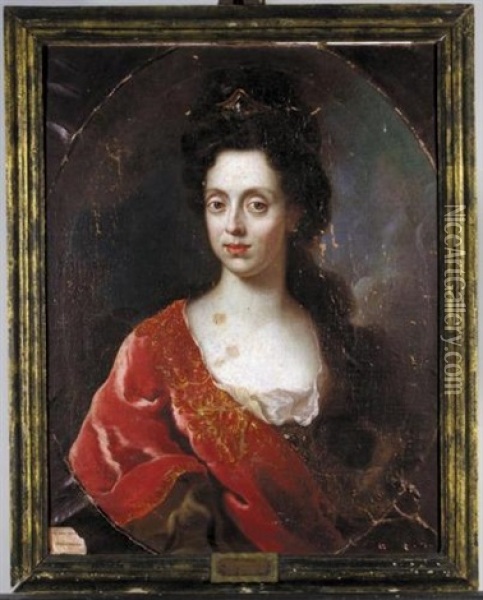Portrait Of Anna Maria Luisa De Medici, Wife Of Johann Wilhelm Ii, Elector Palatine Oil Painting - Jan Frans van Douven