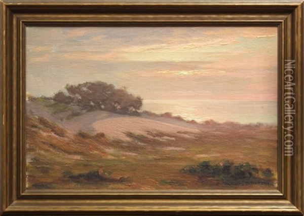 Sunset Over Field Oil Painting - Charles Bradford Hudson