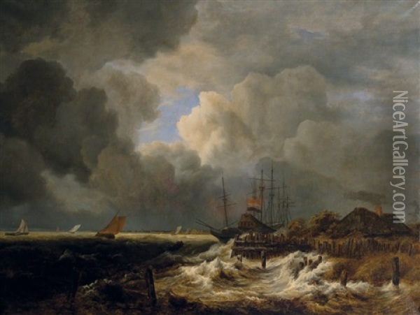 Port Par Tempete Oil Painting - Jacob Van Ruisdael